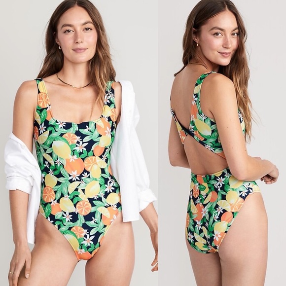 Old Navy Twist-Back Cutout One-Piece Swimsuit Large‎ NWT - Picture 2 of 11